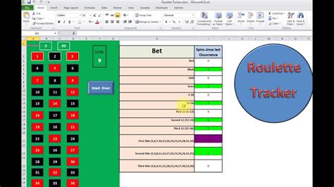 Excel Random function to simulate roulette spins.